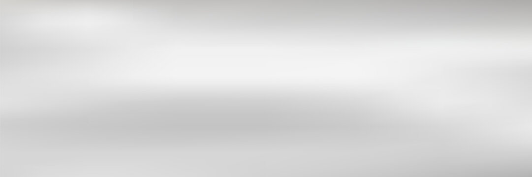 Silver foil background with metal mirror texture. Chrome gradient surface with light gloss. Vector aluminum grey sheet with reflection. Platinum and titanium abstract cold bg
