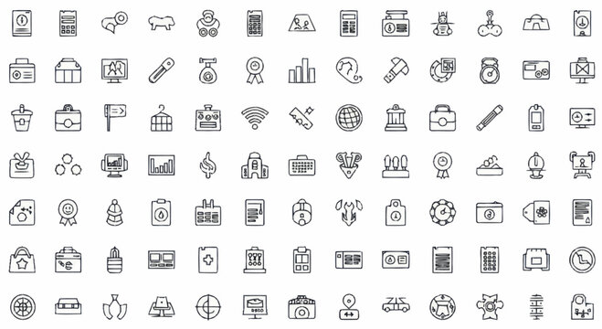 Collection of various business icons.