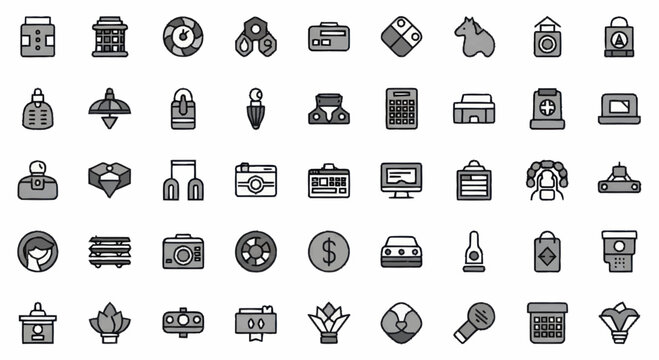 Collection of various business icons.