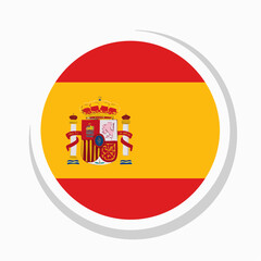 Obraz premium Circular Spanish Flag Emblem with Coat of Arms