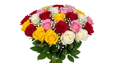 Fototapeta premium Vibrant rose bouquet isolated on transparent background a floral arrangement