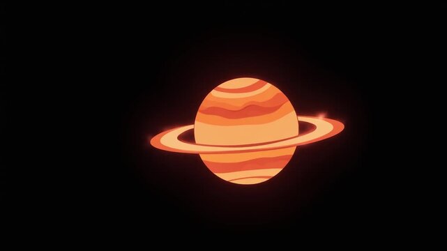 Venus glowing atmosphere, animation, vector flat design,