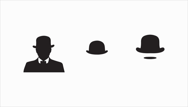 Black silhouettes of bowler hats