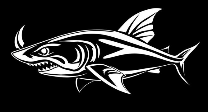 Isolated vinyl ready vector illustration of a shark as a marine wildlife icon for ocean and sea projects