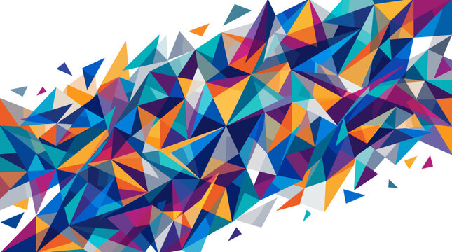 Abstract geometric pattern with colorful triangles and shapes
