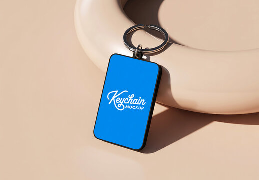 Sleek Keychain Mockup with Natural Shadows