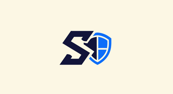 Modern abstract logo design featuring the letter S and a shield symbol.