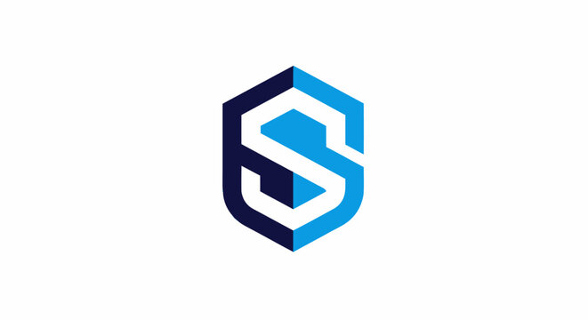 Modern Blue and White Shield Logo Design for Security Company.
