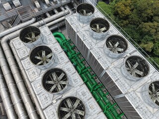 Top down view of data center cooling infrastructure. © eric1207cvb