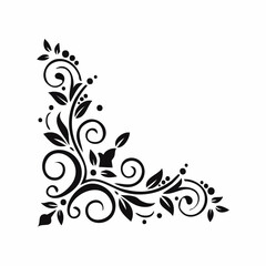 Fototapeta premium Black Flourish Corner Design