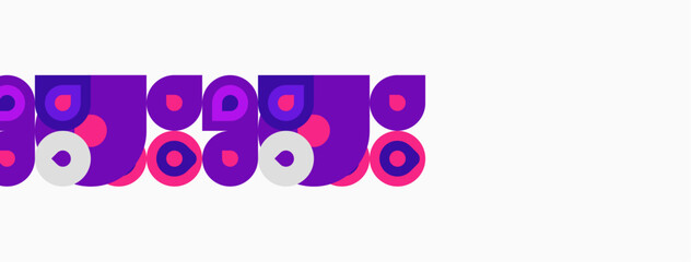 Obraz premium Abstract geometric shapes, purple tones dominate. Minimalist design, clean lines, modern aesthetic. Simple composition, flat illustration.