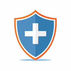 Obraz premium Blue Shield with White Cross Icon