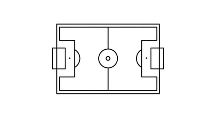 Soccer field diagram with goals. © TheArk