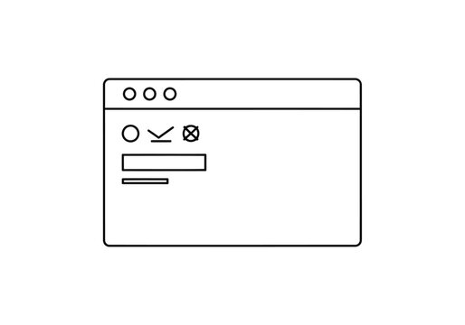Edit and delete button symbols for app and website interface, minimalistic line icon
