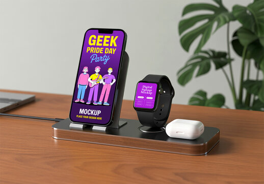 Modern Smartphone and Smartwatch Mockup