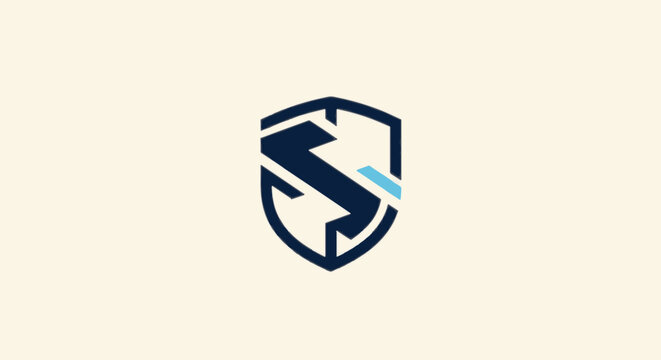 Modern Shield Logo Design with Letter S and Arrow.