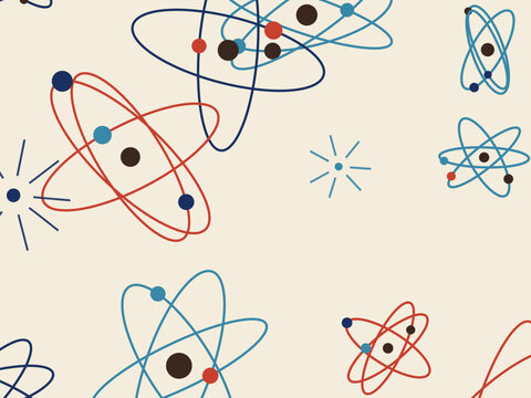 Mid Century Modern Atomic Orbit Pattern Design