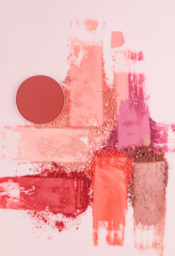 Assorted blush powders for creative makeup artistry