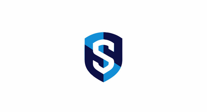 Modern Shield Logo with Letter S in Blue Color Scheme.