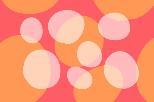 Layered transparent abstract circles in warm coral tones