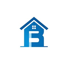 Fototapeta premium Modern abstract logo design of a house combined with the letter 