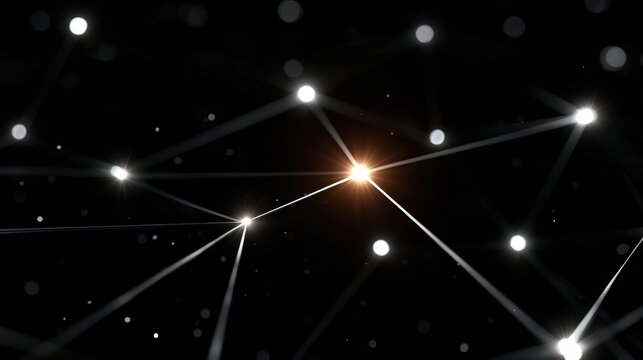 Interconnected Stellar Network of Light Points Across a Dark Canvas