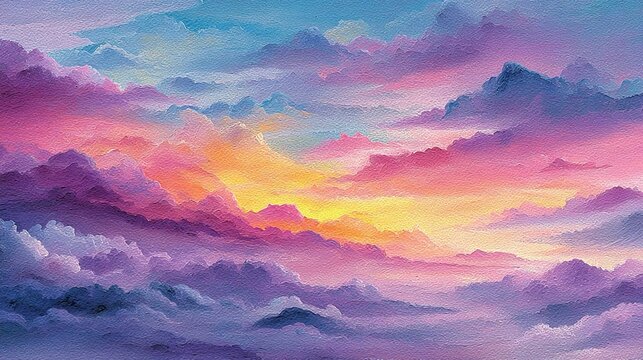Abstract watercolor storm clearing into soft pastel horizon representing the symbolic release of mental tension and the journey toward calm and clarity,