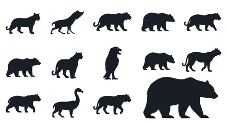 Collection of Animal Silhouettes Vector Illustration. © Anggi