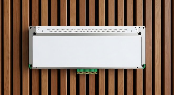 Vintage computer motherboard with expansion slots and a blank display area
