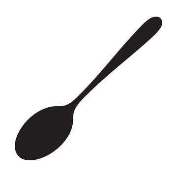 spoon silhouette icon isolated on transparent background. Vector illustration