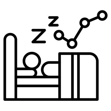 Sleep Monitoring Icon &ndash; Senior Rest Health Vector Symbol