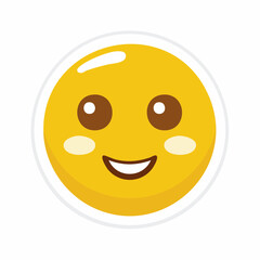 Obraz premium Happy Emoji Face with Blushing Cheeks