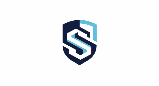 Modern shield logo with the letter S in a unique design.