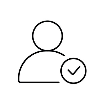 A vector icon representing an available user status ready for interaction, created in line style with editable stroke