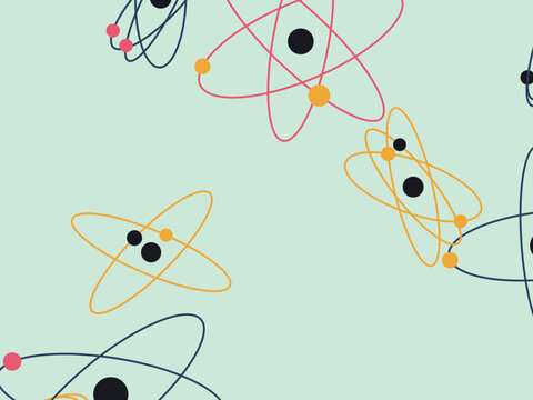 Atomic Age Molecule Pattern Vintage Design
