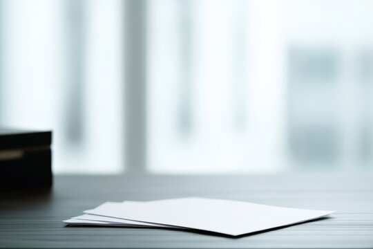 empty office desk with resignation letter unemployment concept