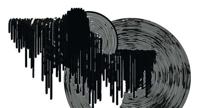 Black sound wave audio visualizer music waveform