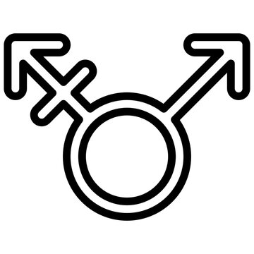 Transmasculine symbol. Editable stroke vector icon.