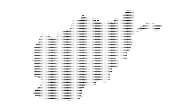 Afghanistan Country Map Vector Illustration with dotted, Border, and Geographic Shape Featuring Kabul, Asia Region, and Political Territory Design for Travel, Atlas, and Cartography Use