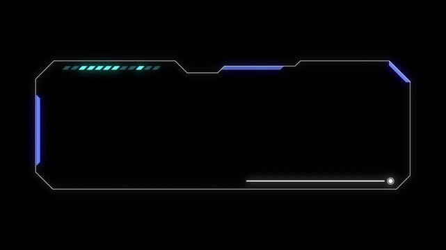 Futuristic HUD interface frame with bottom progress line