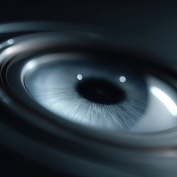 Eye scanner biometric device futuristic medical technology concept