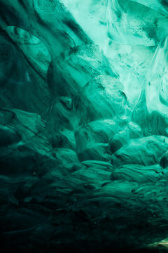 Abstract glacier ice texture inside Vatnajokull ice cave