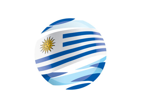 The Uruguayan flag in an abstract sphere