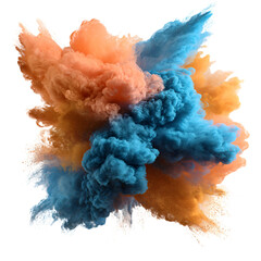 Fototapeta premium Vibrant Colorful Smoke Blast Powder Transparent Background Isolate