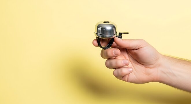 hand holding a bicycle bell