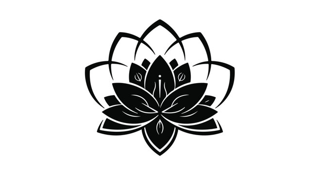 black lotus flower logo vector illustration