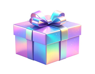 Obraz premium A beautifully wrapped pink gift box featuring a decorative ribbon and bow serves as an isolated celebration object for a surprise birthday, Christmas holiday, or Valentine's Day anniversary present