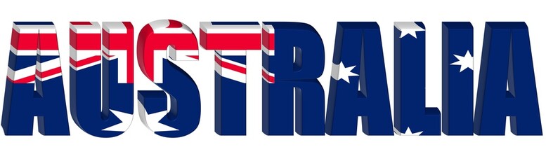 Australia Flag Graphic In Text Illustration © ImageFlow 