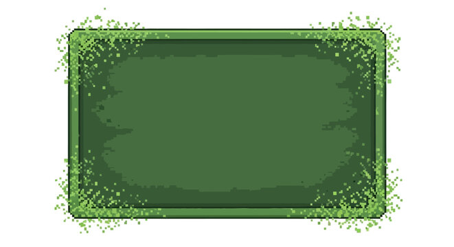 Green Rectangular Blackboard with Floral Accents.