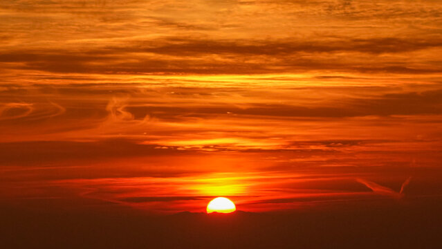 Tranquil sunset with vibrant golden hues